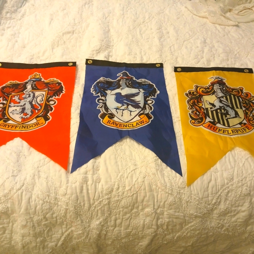 Harry Potter Hogwarts School flags